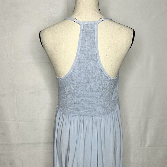 Anthropologie Saturday Sunday Blue Chambray Racer Back Smocked Dress Size XS - Picture 8 of 11